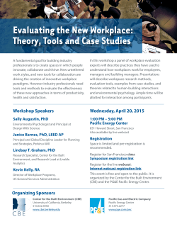 Evaluating the New Workplace: Theory, Tools and Case Studies