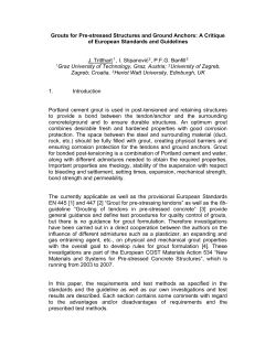 Grouts for pre-stressed Structures and Ground Anchors: A Critique of