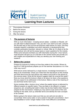 Learning from lectures [18]