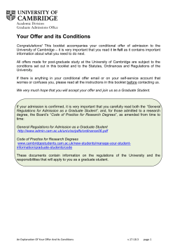 An Explanation of Your Offer and Its Conditions