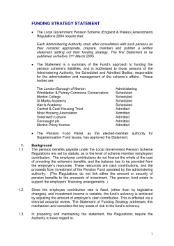 Funding Strategy Statement