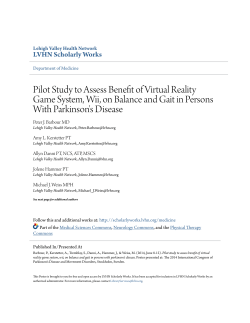 Pilot Study to Assess Benefit of Virtual Reality Game System, Wii, on