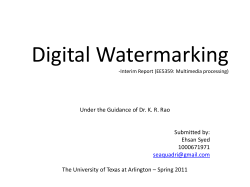Digital Watermarking - The University of Texas at Arlington
