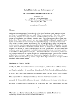 Digital Materiality and the Emergence of an Evolutionary Science of