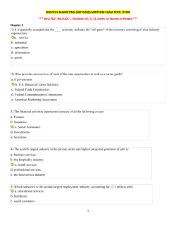 SERVICES MARKETING (MKTG430) MIDTERM EXAM POOL