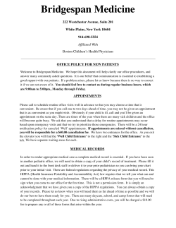 Office Policy2 - BridgeSpan Medicine