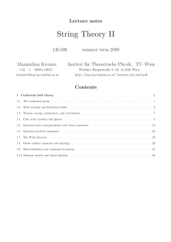 String Theory II - Particle Physics Group
