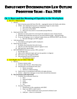 Employment Discrimination &ndash; Selmi &ndash; Fall 2010