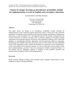 Chance by design: devising an introductory probability module for