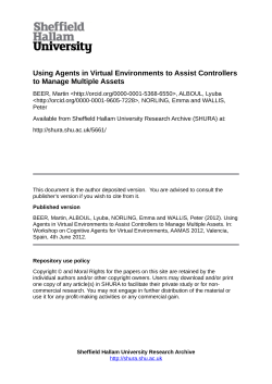 Using Agents in Virtual Environments to Assist Controllers to