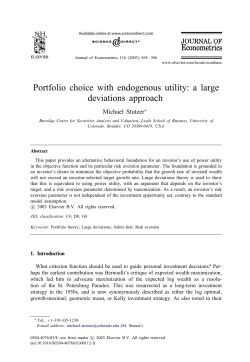 Portfolio choice with endogenous utility