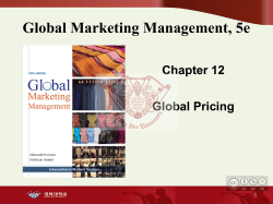 GLOBAL POLICY AND PRICING DECISIONS II