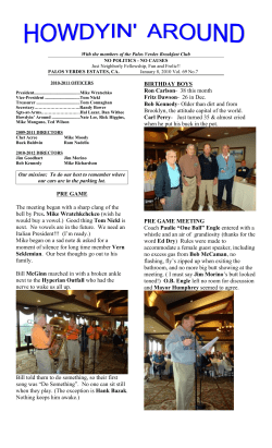 PRE GAME The meeting began with a sharp clang of the bell by