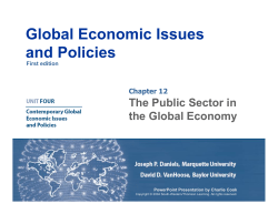 Global Economic Issues and Policies 1e, Daniels and VanHoose