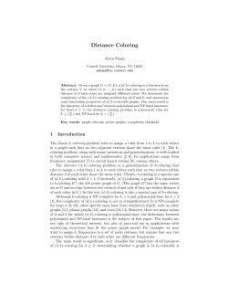 Distance Coloring - Oberlin College Computer Science