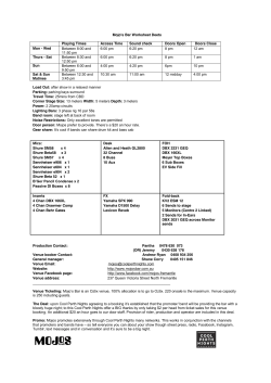 Mojo`s Bar Worksheet Deets Playing Times Access Time