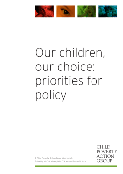 Our children, our choice: priorities for policy