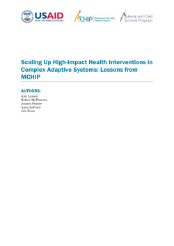 Scaling Up High-Impact Health Interventions in Complex Adaptive