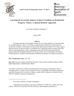 Assessing the Economic Impact of Sports Facilities on Residential