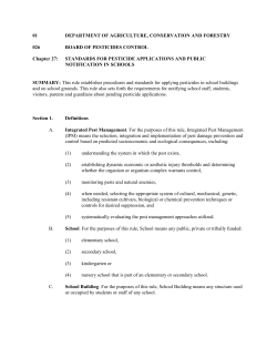Pesticides in Schools Regulation
