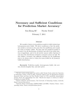 Necessary and Sufficient Conditions for Prediction Market
