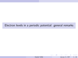 Electron levels in a periodic potential: general remarks