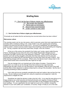 Briefing Note - A series of Articles from Third Sector magazine