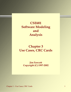 CSE691 Software Modeling and Analysis Chapter 1