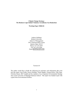 1 Climate Change Strategy: The Business Logic