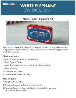 Rock, Paper, Scissors Kit