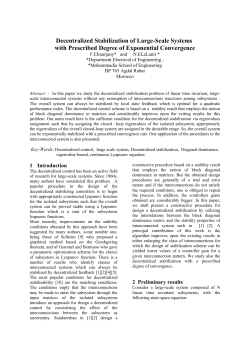 Decentralized stabilization of large-scale systems