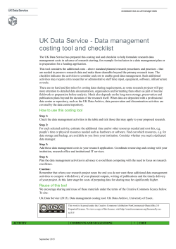 costing tool - UK Data Archive
