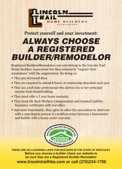 always choose a registered builder/remodelor