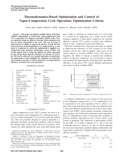 Thermodynamics-Based Optimization and Control of Vapor