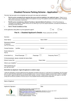 Disabled Persons Parking Scheme - Application form