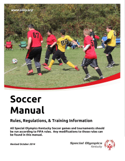 Soccer Manual - Special Olympics Kentucky