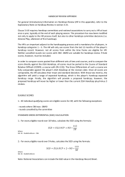 HANDICAP REVIEW APPENDIX For general