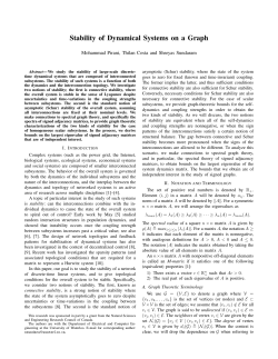 Stability of Dynamical Systems on a Graph