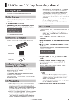 JD-Xi Version 1.50 Supplementary Manual