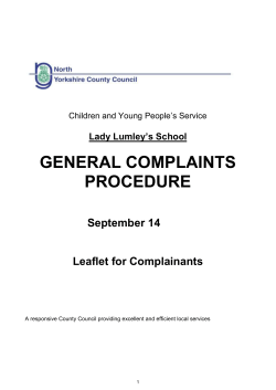 Complaints Policy 2016-18 Appendix B