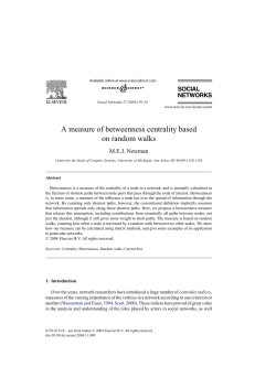 A measure of betweenness centrality based on random walks