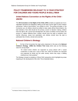 policy framework relevant to 10 year strategy for children and young