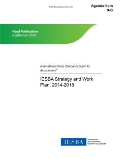 IESBA Strategy and Work Plan, 2014-2018