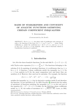 RADII OF STARLIKENESS AND CONVEXITY OF