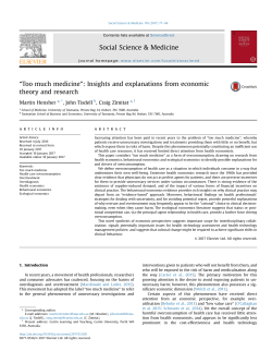 ``Too much medicine``: Insights and explanations from economic