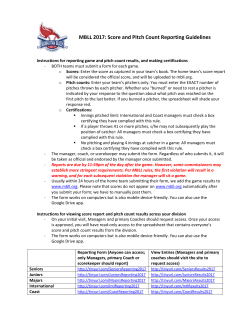Score and Pitch Count Reporting