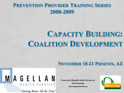 CAPACITY BUILDING: COALITION DEVELOPMENT