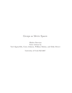 Groups as Metric Spaces