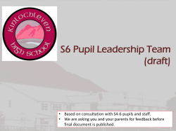 S6 Pupil Leadership Team (draft)
