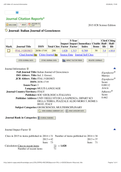 JCR-Web 4.5 Journal Information - Italian Journal of Geosciences